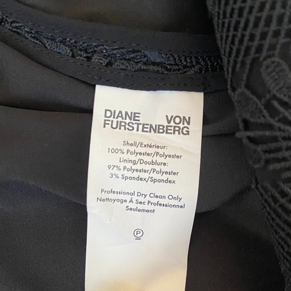 Diane Von Furstenberg Black Overlay Tailored Pencil Skirt NWT - Picture 9 of 9